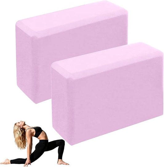 Leikefitness Yoga Blocks 2 Pack,Lightweight-High Density Eva Foam Soft Non-Slip for Yoga, Pilates, Meditation 9"×6"×3"