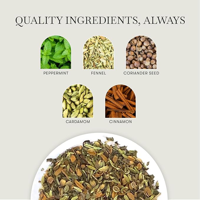 Luxmi Estates Fennel Mint Loose Leaf Tea 100g/3.52oz (50 Cups) for Digestion & Detox|Caffeine Free