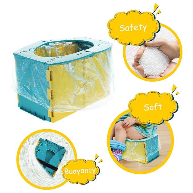 Toddmomy Portable Folding Toilet for Travel Potty Non-Slip Base Lightweight Plastic Design for Home and Travel