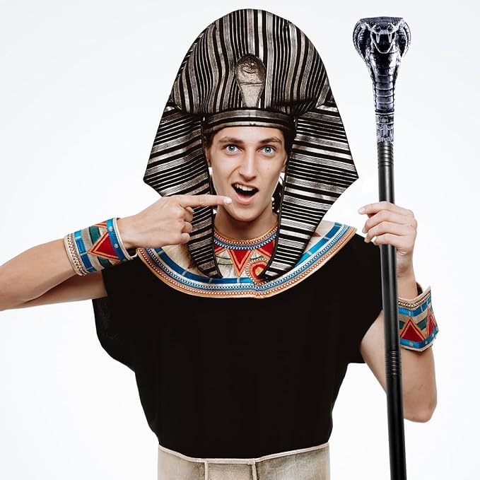 Spooktacular Creations Halloween Walking Cane, Egyptian Snake Staff for Mystical Pharaoh Ancient Themed Dress Up Party