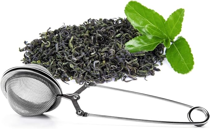 Snap Ball Tea Strainer, JEXCULL 3 Pack Premium Stainless Steel Tea Strainer with Handle for Loose Leaf Tea Fine Mesh Tea Balls Filter Infusers (Normal)