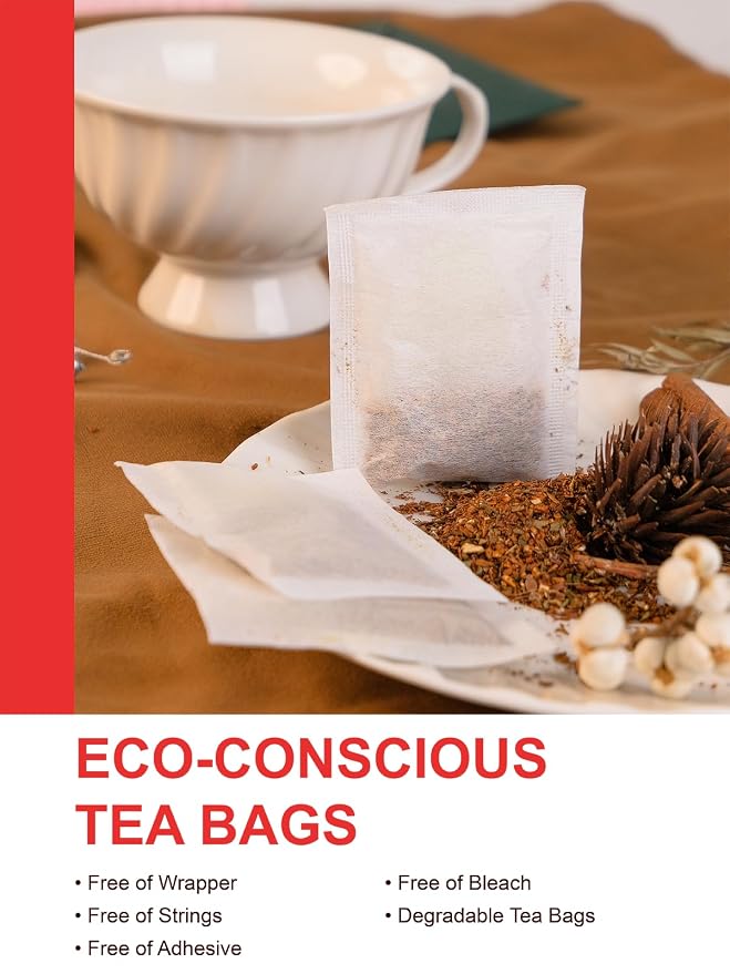 TeeLux Rooibos Chai Tea, Rooibos Tea with Cinnamon, Ginger, Clove & Cardamom, Smooth & Spicy & Sweet Flavor, Caffeine-Free, 100 Count