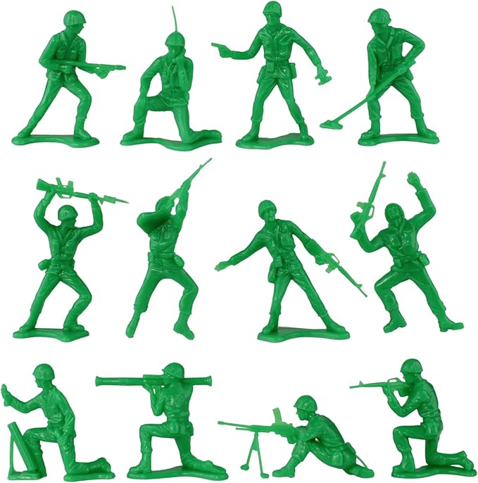 TimMee Plastic Army Men - Green 48pc Toy Soldier Figures - Made in USA