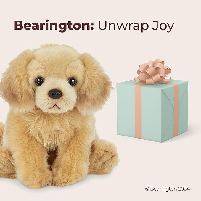 Bearington Dog Stuffed Animal Realistic Dog Plush Golden Retriever Puppy Plushies for Kids, Boys & Girls - Goldie 13"