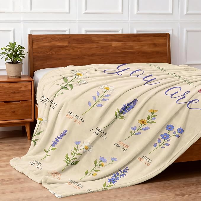 COMFAR Christian Gifts for Women Faith, Inspirational/Religious/Spiritual Gifts for Adults, Soft Throw Blankets for Women/Men, Personalized Blankets for Adults 50"x 60"