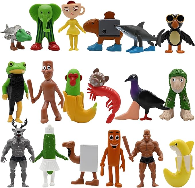 2025 New Italian Brainrot Toy Tralero Tralala Figure Desktop Decoration Tung Tung Tung Sahur Figurine, 18 PCS Italian Brainrot Figures for Cake Toppers Birthday Gifts for Fans