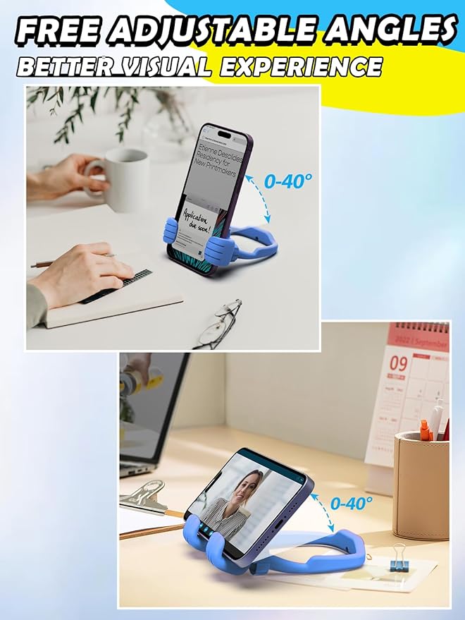 Gifts for Teens Boys Girls Valentines Kids Cell Phone Stand: Upgrade Adjustable Thumbs Up Lazy Phone Holder for Desk Fun Birthday Gifts for Grandma Adults Husband Easter Basket Stuffers for Teens