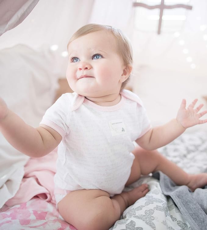 Burt's Bees Baby Bodysuits, Short Sleeve and Long Sleeve One-Pieces, 100% Organic Cotton
