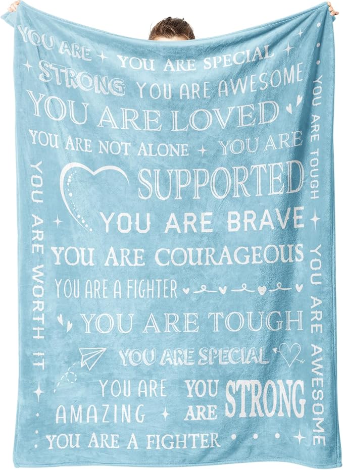 Gift for Women, Get Well Soon Blanket, Sympathy Gift for Her Him | Thinking of You Present, Inspirational Birthday Gift for Sister Friend Daughter Son Coworker Nurse, 60'' x 50''