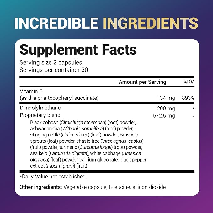 Dr. Berg DIM Supplement Estrogen Balance - Original Estrogen Supplement for Women with Diindolylmethane & Black Pepper for Enhanced Absorption & Menopause Support* - 60 Capsules