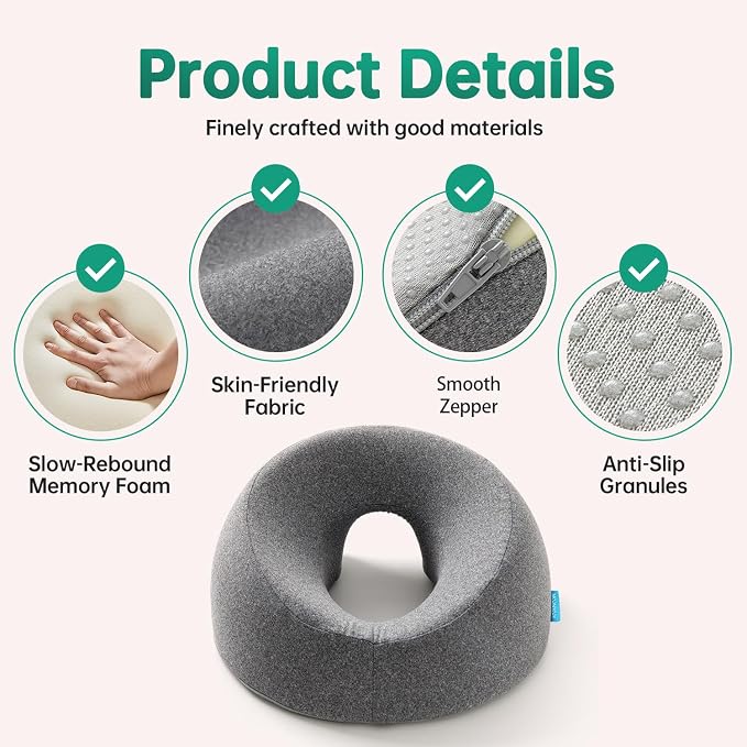 MOONYOOY Massage Head Rest for Bed, Face Down Pillow with Air Vent, Face Cradle for Spa & Stomach Sleeping, BBL Pillow After Eye Surgery, Massage Pillows for Prone Sleeping with Face Cradle Pad