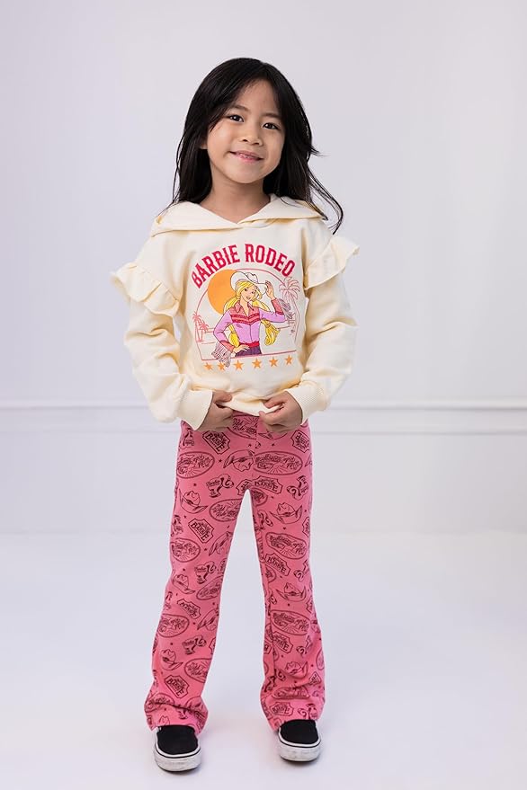 Barbie Girls Fleece Hoodie and Leggings Outfit Set Toddler to Big Kid Sizes (2T - 18-20)