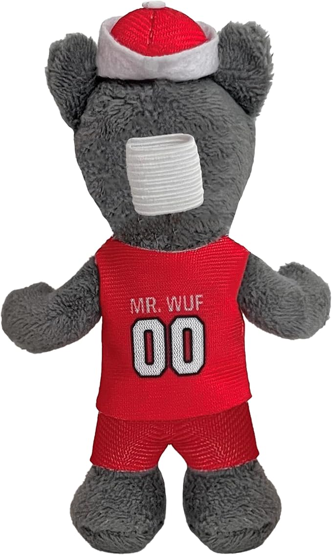 Bobbi-Dobbiez Attachable Plushie NC State Mr. Wuf Mascot – Attaches to Backpacks, Bags, Shoes, Water Bottles, and More