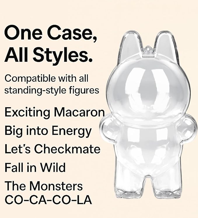 Protective Case Cover for Standing - Crystal-Clear Hard Display Box with Keychain & Dustproof Cover, Dustproof Scratch-Resistant Portable Hanging Case for Standing(Figure Not Included)