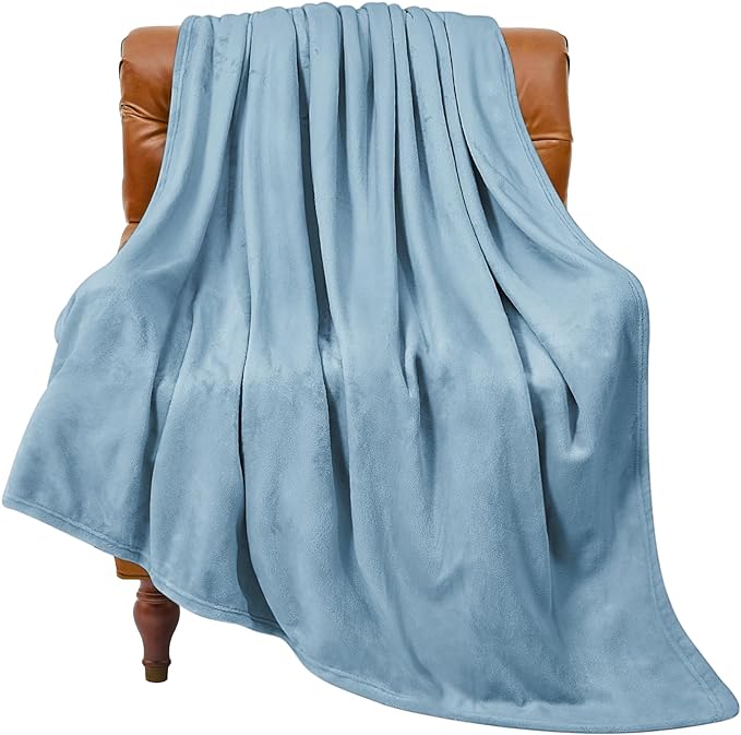 BEDELITE Fleece Blanket Soft Plush Throw for Couch Washed Blue 50"x60" | Ultra Soft Fleece, Plush Microfiber, Lightweight Warmth, All Season Comfort, Fade Resistant, Machine Washable, Couch Sofa Bed