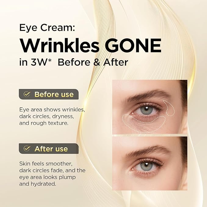 ASAMO Retinol Eye Cream – Retinol and Peptides for Fine Lines, Puffiness, and Under-Eye Shadows, Anti Aging, Eye Care Daily Wrinkle Cream,1.06 fl.oz