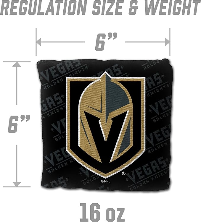 YouTheFan Officially-Licensed NHL Set of 4 Cornhole Bags - All Weather Regulation 6” x 6” Size - 16oz Weight - Designed in USA