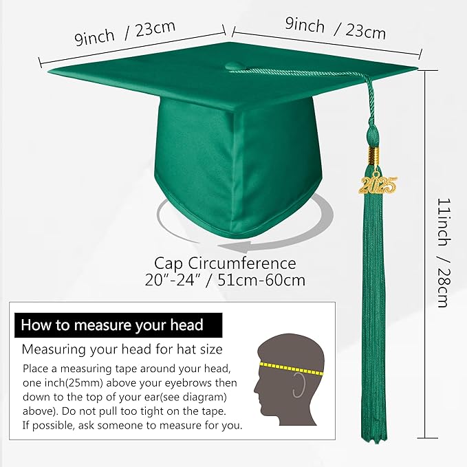 GraduationMall Matte Graduation Gown Cap Tassel Set 2025 for High School and Bachelor
