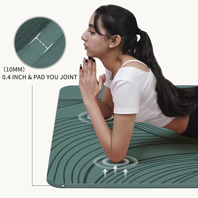 PAIDU Large Yoga Mat-72’x36’x0.4’ Extra Width ＆ Thick,Comfortable,Non-Slip Exercise Mat-Works Great on All Floor for Stretching,Yoga Studio,Gym or Home Workouts