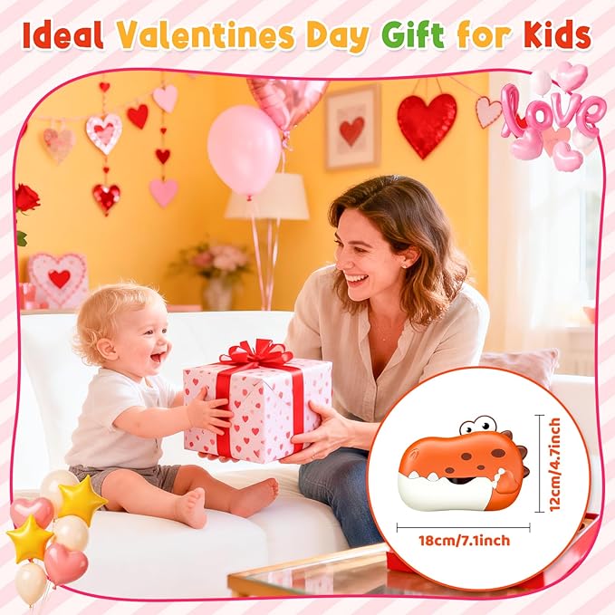 Baby Bath Toys, Rechargeable Dinosaur Bath Bubble Machine with Music, Bathtime Bathtub Toys for Toddlers Birthday Valentines Gifts, Bubble Maker Toys for Kids Ages 1-3 4-8 Baby Gifts (Red)