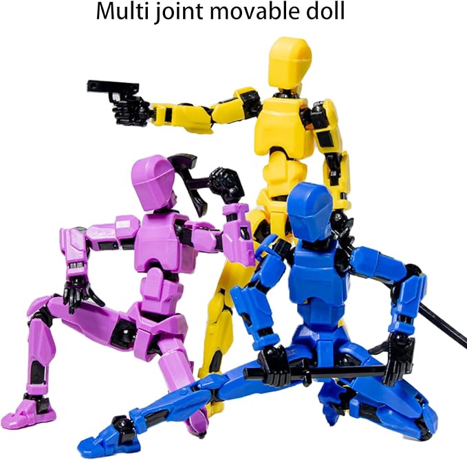 Titan 13 Action Figure, Action Figures, Titan 13 Action Figure 3D Printed Robot Multi-Jointed Movable, Desktop Decorations for Game Lovers（Pink）