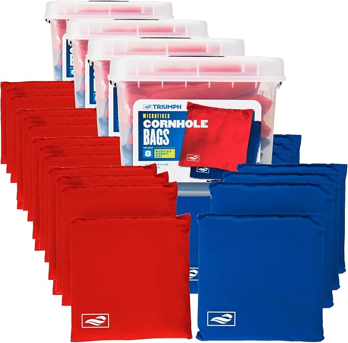 Triumph Sports USA Classic Cornhole Bags - Includes Eight 12.5oz Cornhole Bags and Carry Tub