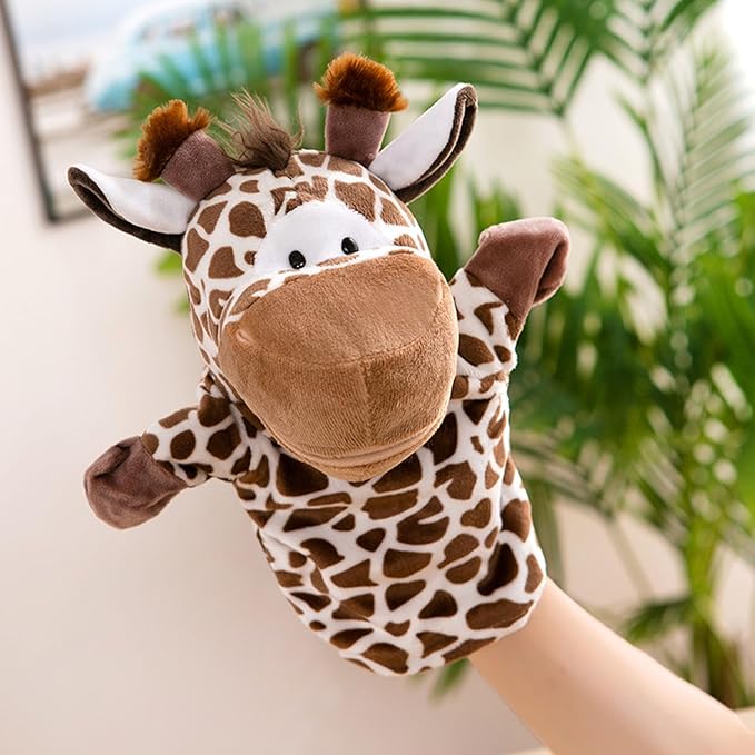 Giraffe Open Mouth Hand Puppets Plush Animal Toys for Imaginative Pretend Play Storytelling
