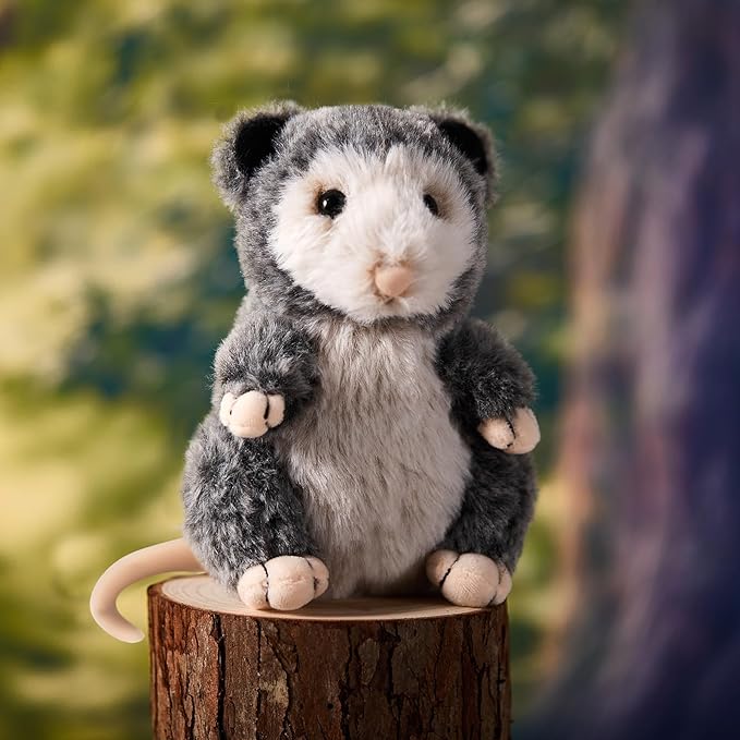 Shappy Possum Stuffed Animal Opossum Plush Cuddle Realistic Possum Plushies Cute Soft Toy Birthday Gifts for Kids Women Men Funny Operation Christmas Items Adorable Gag Gift, 5.5 Inches