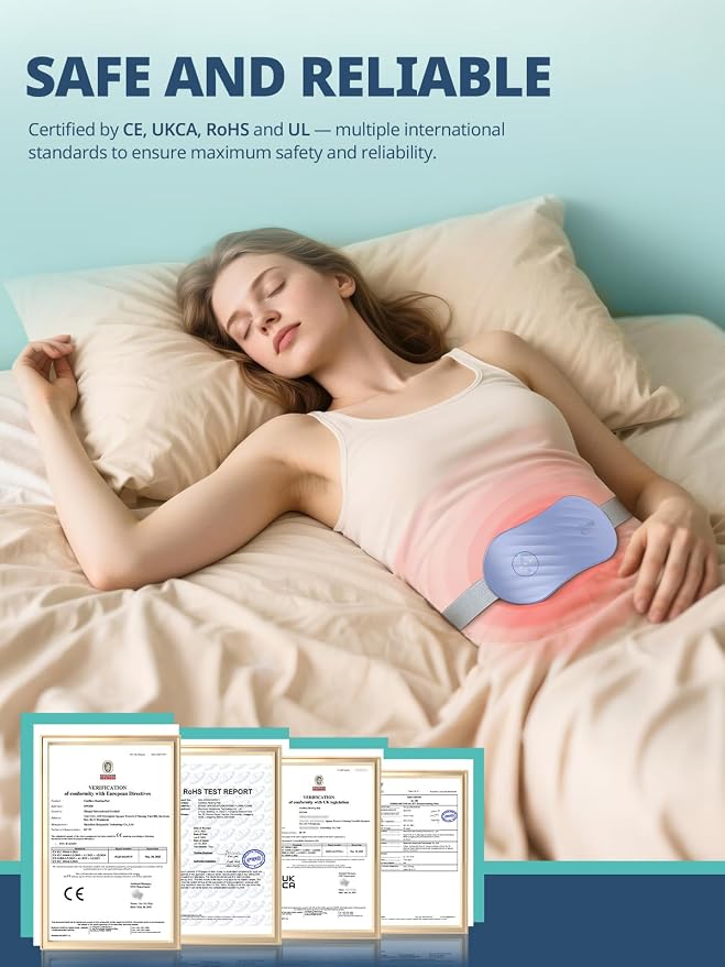 Slimpal Portable Heating Pad for Cramps, Rechargeable Electric Heat Belt for Period Pain Relief, Menstrual Heated Pad for Women Girls, Purple