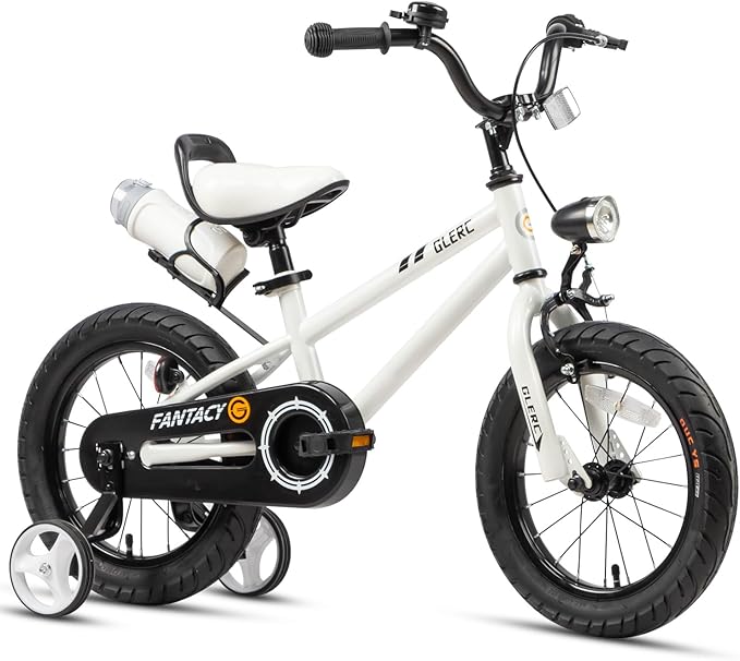 Glerc Fantacy Kids Bike, 12-20 Inch Children Bicycle for 2-13 Years Old Boys Girls, Kids Bicycle with Water Bottle Holder & Headlight & Training Wheels, Multiple Colors