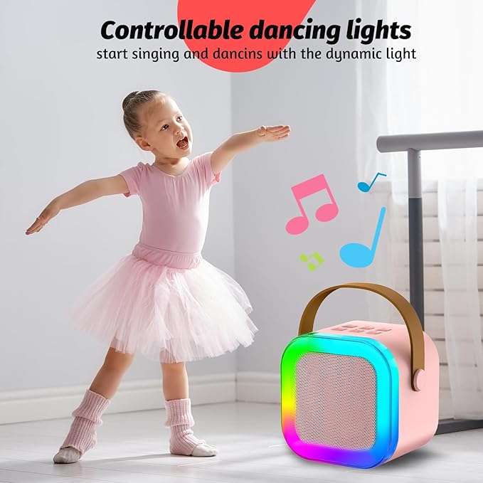 Kids Karaoke Microphone Machine Toy, 4-12 Years Old Girls Christmas Birthday Gift for Girls, Karaoke Toys Gifts for Girls Ages 4, 5, 6, 7, 8, 9, 10, 12 +Year Old Birthday Party. (Pink)