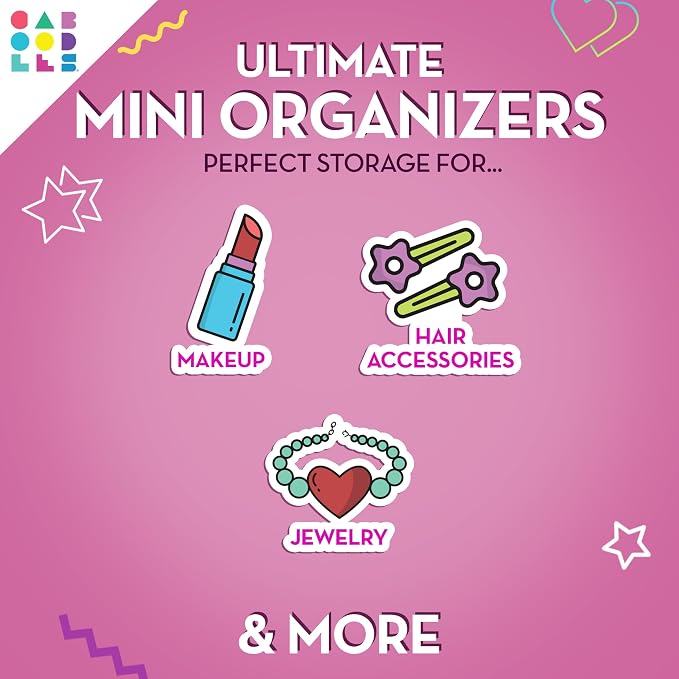 Caboodles Care Pack + Lil Bit Set, Pink & Violet, Travel Organizers for Makeup, Snap-Tight Latch for Mess-Free Travel, Compact Size