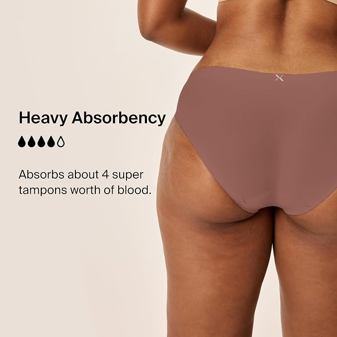 KNIX Super Leakproof No-Show Bikini Period Underwear – Heavy Flow, Reusable Absorbent Menstrual & Incontinence Panties