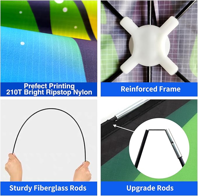 Kites for Kids & Adults, Beach Kites Set for Beginners, Easy to Fly Large Kite Pack for Boys and Girls, Kite String Included, Perfect for Outdoor Activities