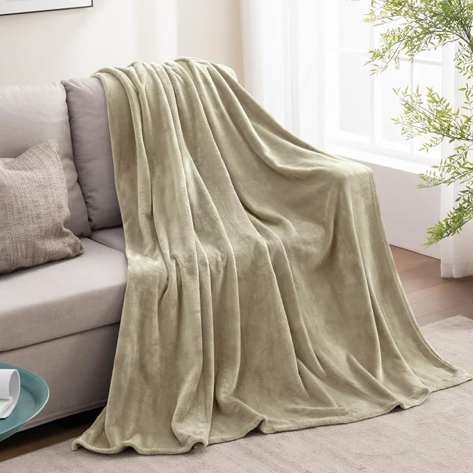 BEDELITE Fleece Blanket Soft Plush Throw for Couch Linen Brown 50"x60" | Ultra Soft Fleece, Plush Microfiber, Lightweight Warmth, All Season Comfort, Fade Resistant, Machine Washable, Couch Sofa Bed