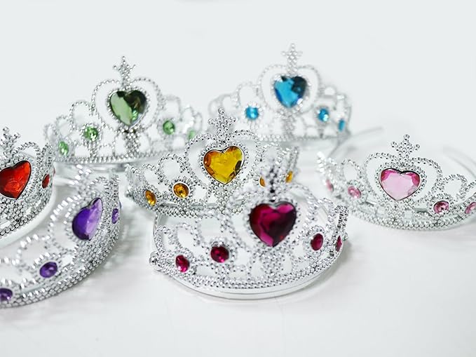 16 Pcs Tiaras Crown Set, Princess Dress Up Costume Birthday Party Favors Accessories Kid Birthday