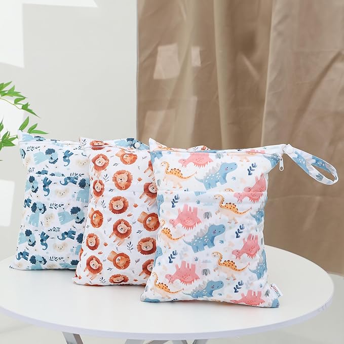 ALVA ALVABABY Wet Dry Bags for Baby Diapers, Reusable Waterproof Cloth Diaper Bag with Reinforced Zipper, 30×36cm Travel Organizer for Clothes, Swimsuits, Beach, Gym, Potty Training
