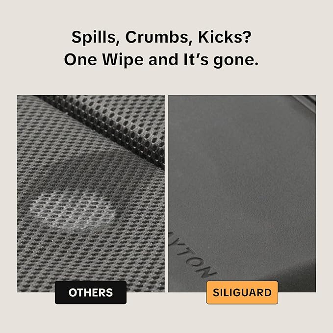 Siliguard Car Seat Protector for Leather Seats - No Indentation & Non-Slip Grip, Waterproof Seat Cover, Ultra-Thin Silicone Carseat Mat is LATCH Compatible for Baby, Child & Toddler Car Seats (Black)