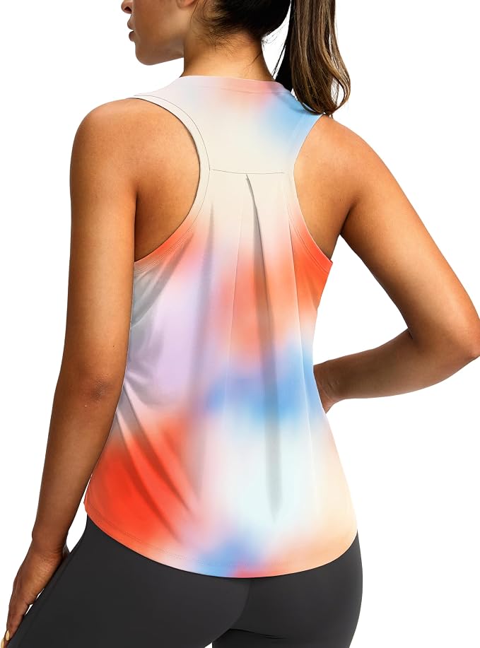 Women's Workout Tops Racerback Athletic Tank Tops Sleeveless Loose Fit Yoga Running Gym Shirts for Women