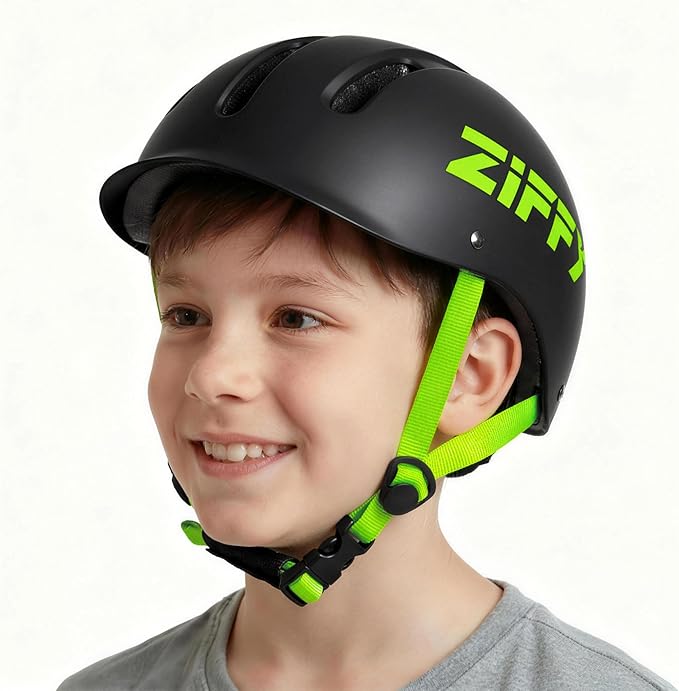 ZIFFY Kids/Toddler Bike Helmet, Adjustable, Lightweight, Safety Certified Scooter Helmet for Boys & Girls with Washable Inner Lining, 2 Sizes, 4 Colors – Fits Toddlers to Youth by Jova