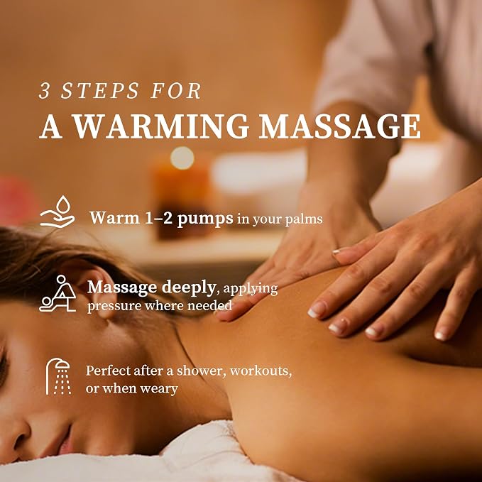 Warming Body Massage Oil for Sore Muscle Massage Therapy 10.1 Fl Oz, Massage Oil for Deep Muscle Relaxing & Joint Comfort, Body Oil Infused with Mugwort, Galangal & Ginseng, All Skin Types Men & Women