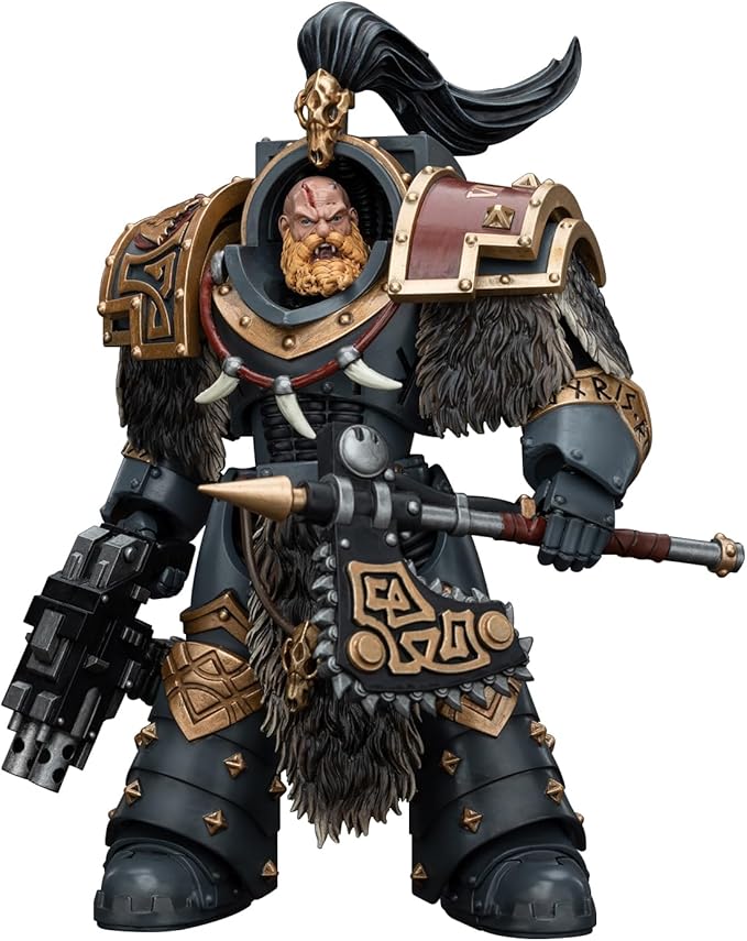 JOYTOY Warhammer 40K 1/18 Action Figures, Space Wolves Varagyr Wolf Guard Squad Varagyr Terminator3 Perfect for Collectors & Decor, Ideal Gift for Birthdays, Christmas, Character Figure - JT5833