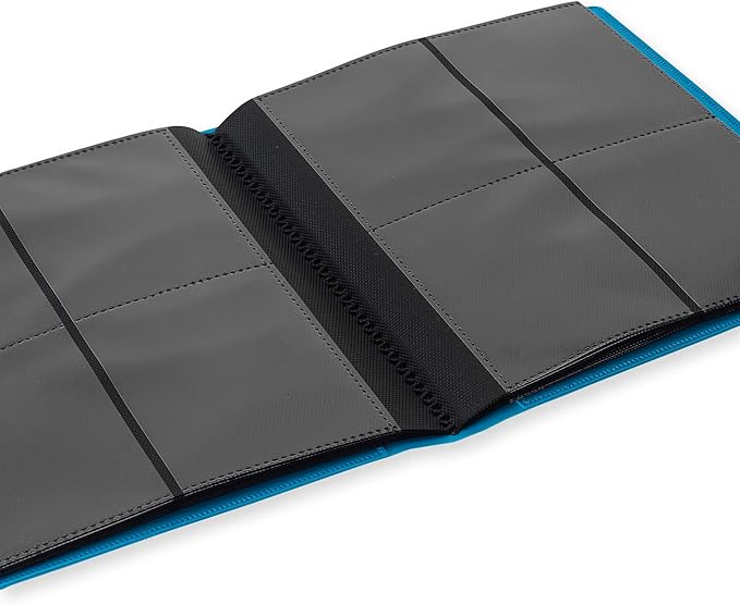 Vault X 4 Pocket Standard Strap Binder, Holds 160 Trading Cards in 20 Side-Loading Pages (Blue)