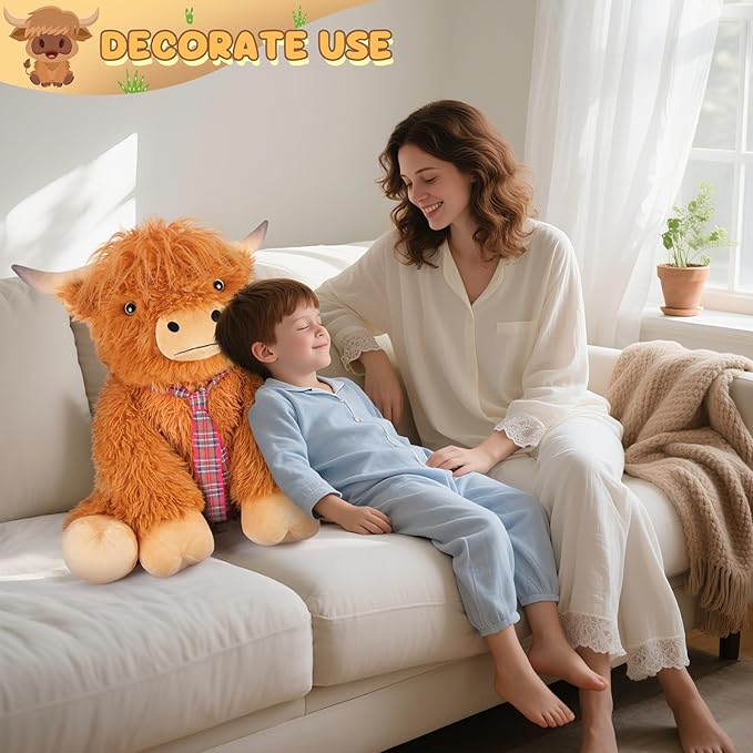 Giant Highland Cow Stuffed Animal 30", Jumbo Soft Giant Stuffed Animals, Highland Cow Plush Toys for Stress Relief & Sleep Aid, Huge Cuddly Cute Plushies Gift for Kids Adults