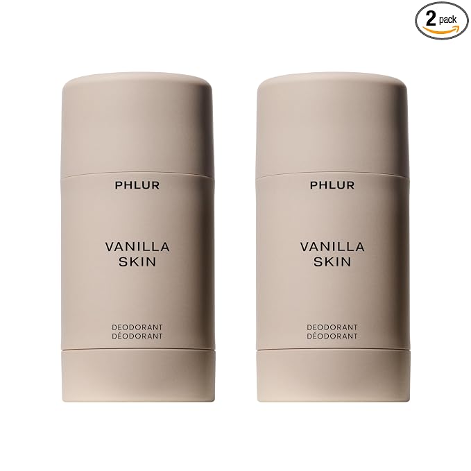 PHLUR Vanilla Skin Natural Deodorant, 1.76 Oz (2-Pack) – Aluminum Free | Deodorant for Women & Men, Long Lasting Odor Protection with Vanilla, Sandalwood & Pink Apple, Deodorant Stick