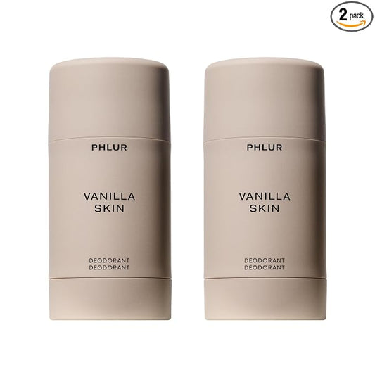 PHLUR Vanilla Skin Natural Deodorant, 1.76 Oz (2-Pack) – Aluminum Free | Deodorant for Women & Men, Long Lasting Odor Protection with Vanilla, Sandalwood & Pink Apple, Deodorant Stick