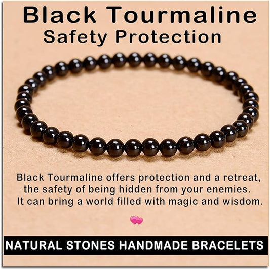 AD Beads Handmade Gemstone Stretch Elastic Bracelet Crystal Healing Reiki Nature's Beauty and Spiritual Essence Unisex