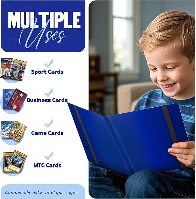 Card Binder 9-Pockets,Trading Card Binder,20 Pages, 360 Card Capacity Collection Binder, Card Folder for MTG, TCG, Game Cards & Sports Cards(Dark Blue)