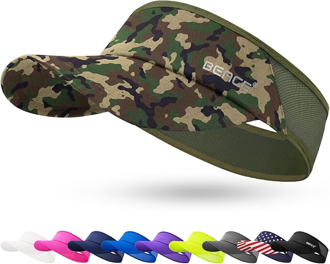 BEACE Sun Visor Hat Women Men-Sports Lightweight Wicking Stretchy Sunvisor Cap for Golf Tennis Running Pickleball Beach