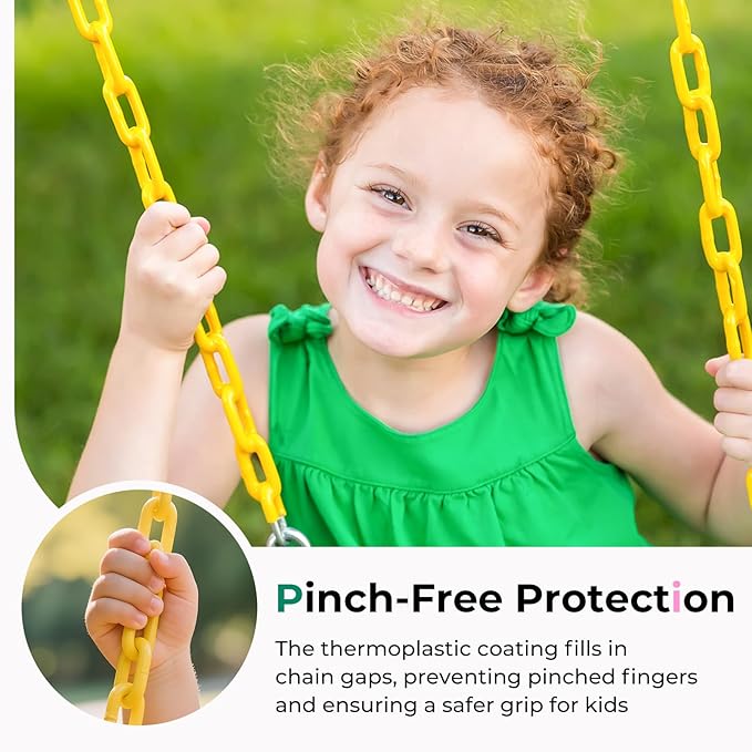 DECORLIFE Toddler Swing - High Back Full Bucket Seat for Ages 1-3, 330lb Capacity, Baby infant Swing Outdoor with Safety Design, Plastic-Coated Chains, Carabiners for Backyard, Playground, Garden-Pink